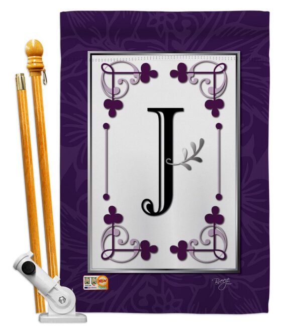 Classic J Initial - Simply Beauty Interests Vertical Impressions Decorative Flags HG130010 Made In USA - Image 5