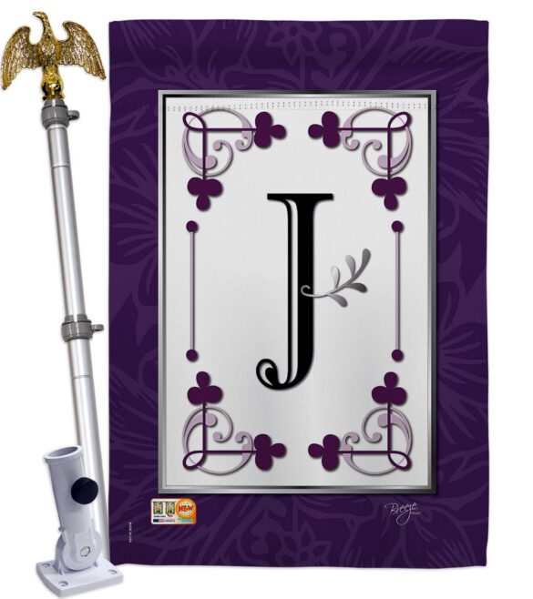 Classic J Initial - Simply Beauty Interests Vertical Impressions Decorative Flags HG130010 Made In USA - Image 13