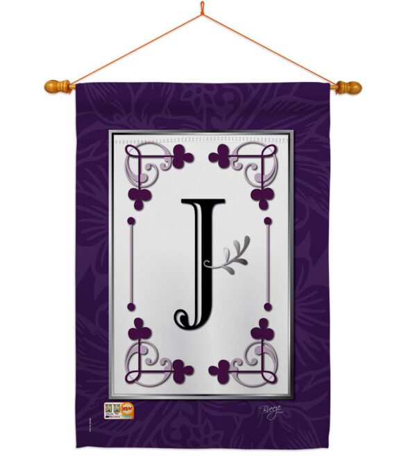 Classic J Initial - Simply Beauty Interests Vertical Impressions Decorative Flags HG130010 Made In USA - Image 14
