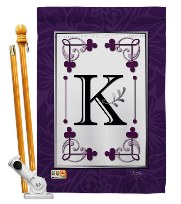 Classic K Initial - Simply Beauty Interests Vertical Impressions Decorative Flags HG130011 Made In USA - Image 5