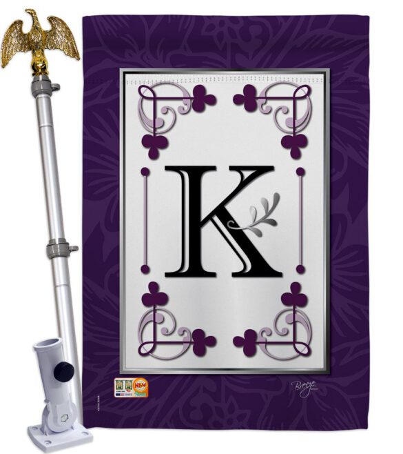 Classic K Initial - Simply Beauty Interests Vertical Impressions Decorative Flags HG130011 Made In USA - Image 13
