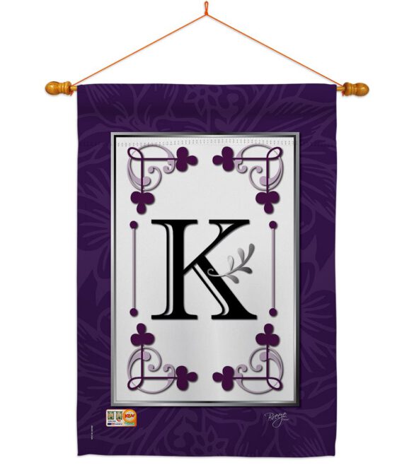 Classic K Initial - Simply Beauty Interests Vertical Impressions Decorative Flags HG130011 Made In USA - Image 14