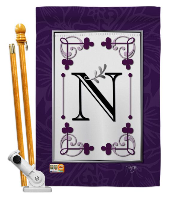 Classic N Initial - Simply Beauty Interests Vertical Impressions Decorative Flags HG130014 Made In USA - Image 5