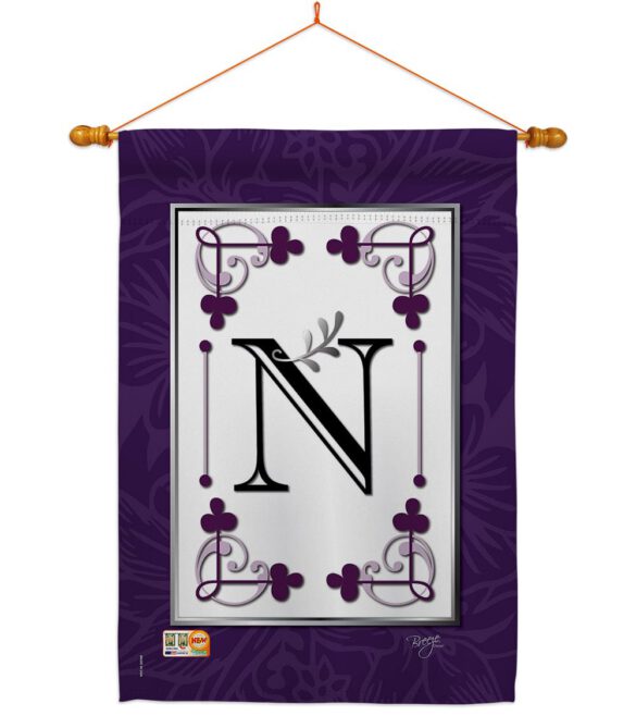 Classic N Initial - Simply Beauty Interests Vertical Impressions Decorative Flags HG130014 Made In USA - Image 14