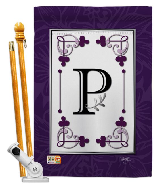 Classic P Initial - Simply Beauty Interests Vertical Impressions Decorative Flags HG130016 Made In USA - Image 5