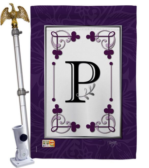 Classic P Initial - Simply Beauty Interests Vertical Impressions Decorative Flags HG130016 Made In USA - Image 13