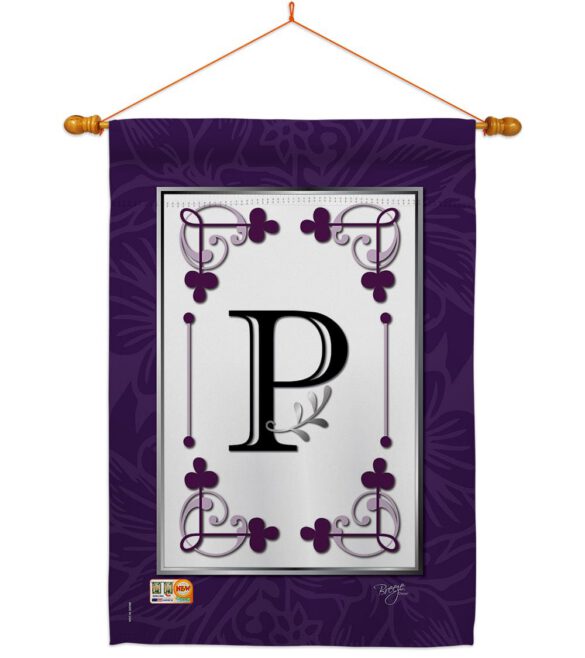 Classic P Initial - Simply Beauty Interests Vertical Impressions Decorative Flags HG130016 Made In USA - Image 14
