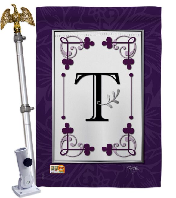 Classic T Initial - Simply Beauty Interests Vertical Impressions Decorative Flags HG130020 Made In USA - Image 13