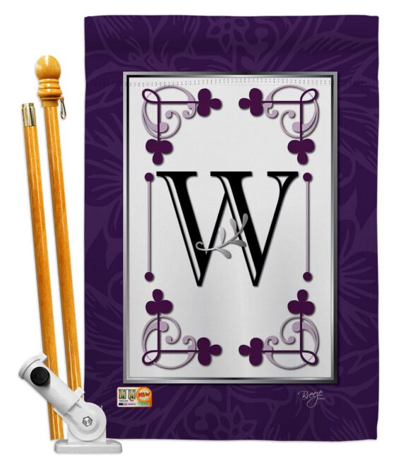 Classic W Initial - Simply Beauty Interests Vertical Impressions Decorative Flags HG130023 Made In USA - Image 5