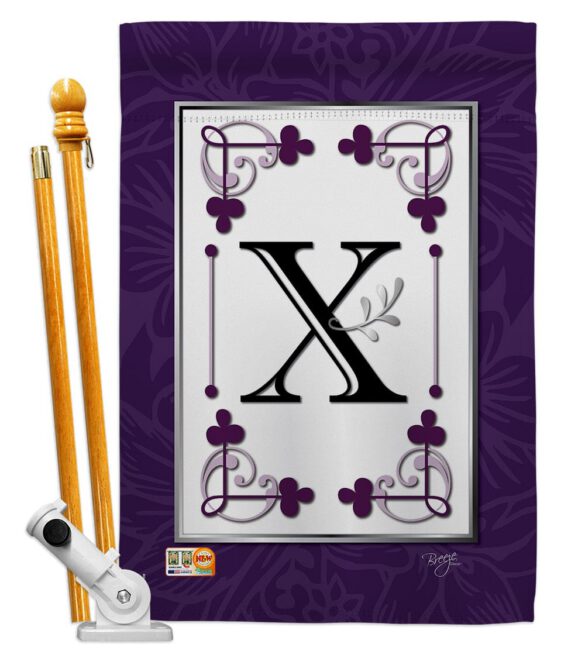 Classic X Initial - Simply Beauty Interests Vertical Impressions Decorative Flags HG130024 Made In USA - Image 5