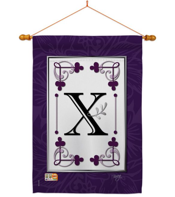 Classic X Initial - Simply Beauty Interests Vertical Impressions Decorative Flags HG130024 Made In USA - Image 14