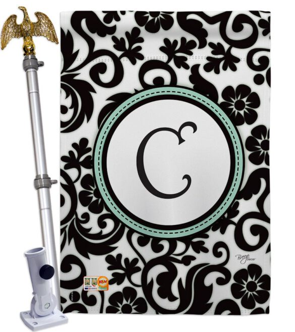 Damask C Initial - Simply Beauty Interests Vertical Impressions Decorative Flags HG130055 Made In USA - Image 13