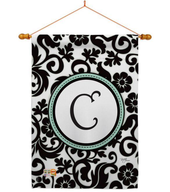 Damask C Initial - Simply Beauty Interests Vertical Impressions Decorative Flags HG130055 Made In USA - Image 14