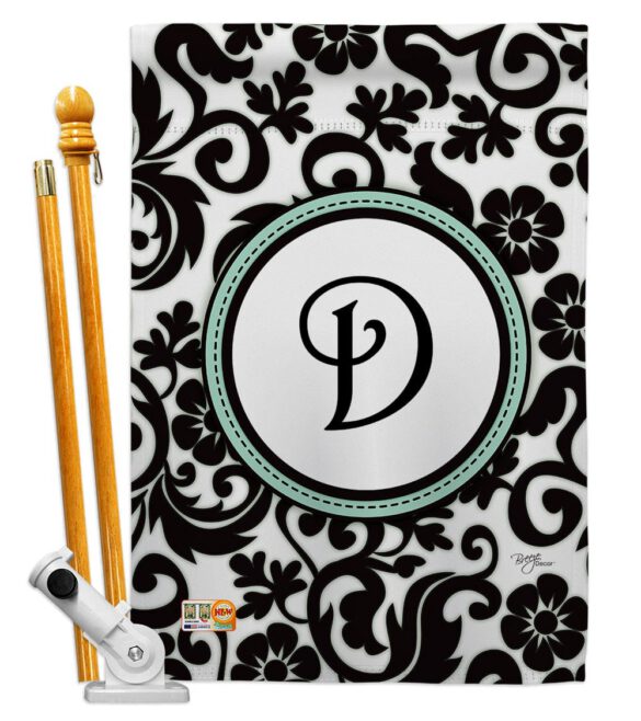 Damask D Initial - Simply Beauty Interests Vertical Impressions Decorative Flags HG130056 Made In USA - Image 5
