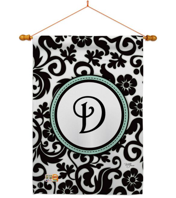 Damask D Initial - Simply Beauty Interests Vertical Impressions Decorative Flags HG130056 Made In USA - Image 14