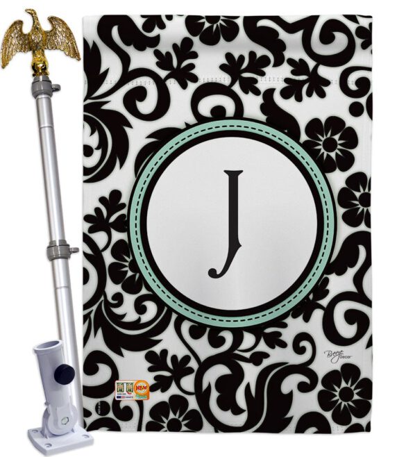 Damask J Initial - Simply Beauty Interests Vertical Impressions Decorative Flags HG130062 Made In USA - Image 13