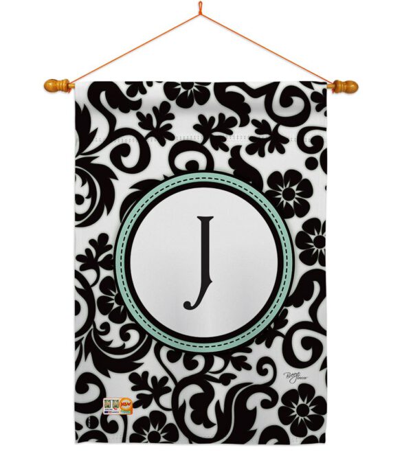 Damask J Initial - Simply Beauty Interests Vertical Impressions Decorative Flags HG130062 Made In USA - Image 14