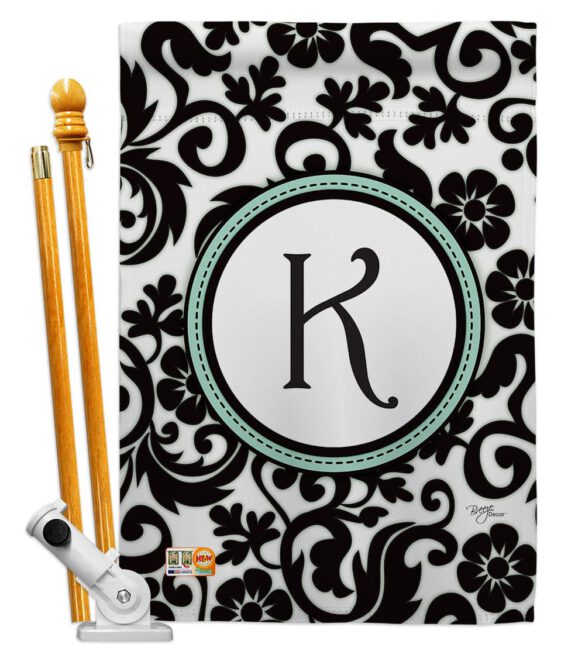 Damask K Initial - Simply Beauty Interests Vertical Impressions Decorative Flags HG130063 Made In USA - Image 5