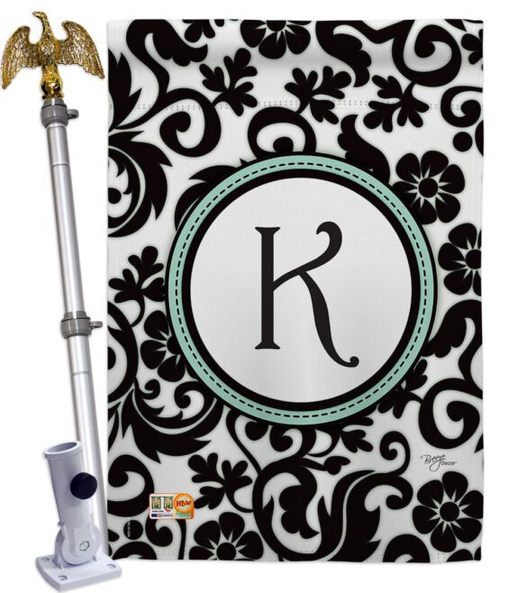 Damask K Initial - Simply Beauty Interests Vertical Impressions Decorative Flags HG130063 Made In USA - Image 13