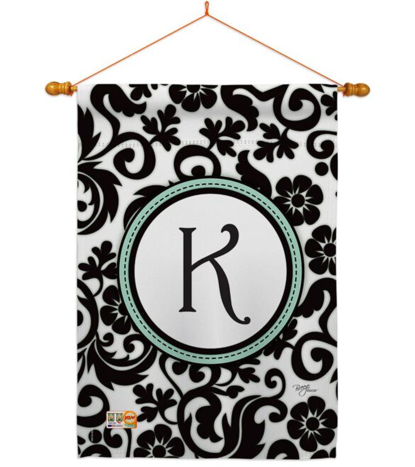 Damask K Initial - Simply Beauty Interests Vertical Impressions Decorative Flags HG130063 Made In USA - Image 14