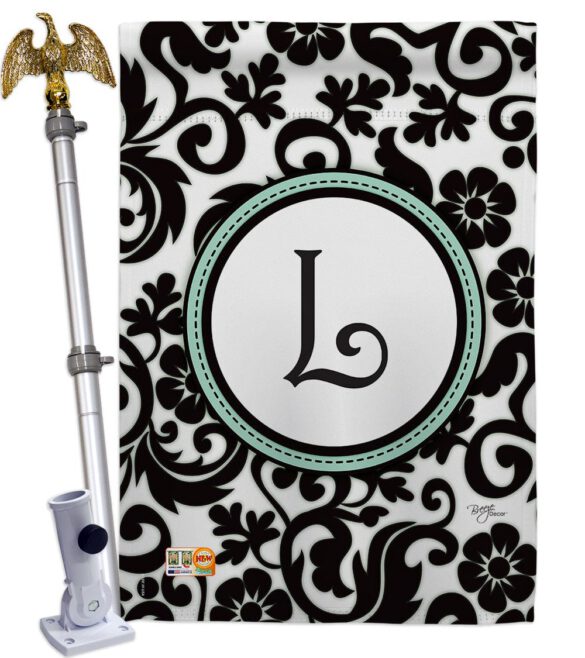 Damask L Initial - Simply Beauty Interests Vertical Impressions Decorative Flags HG130064 Made In USA - Image 13