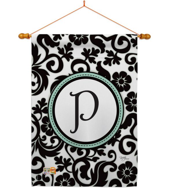 Damask P Initial - Simply Beauty Interests Vertical Impressions Decorative Flags HG130068 Made In USA - Image 14