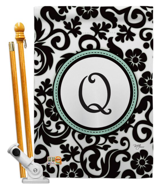 Damask Q Initial - Simply Beauty Interests Vertical Impressions Decorative Flags HG130069 Made In USA - Image 5