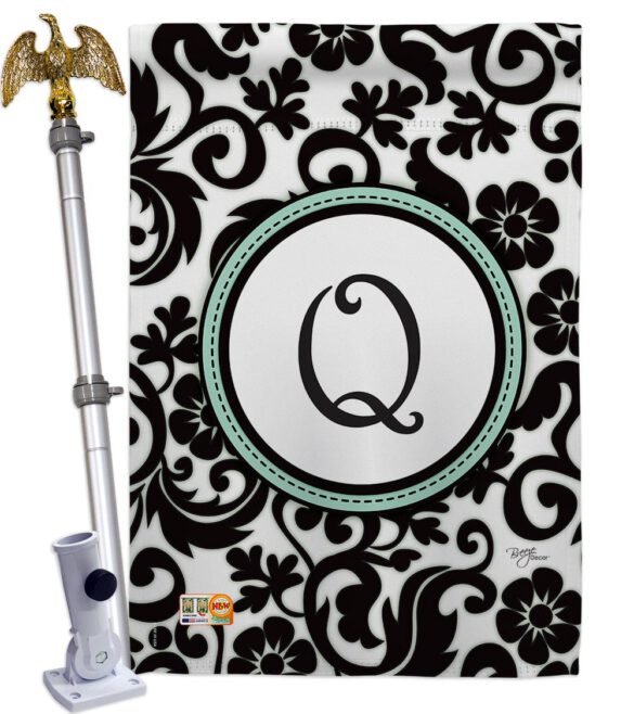 Damask Q Initial - Simply Beauty Interests Vertical Impressions Decorative Flags HG130069 Made In USA - Image 13