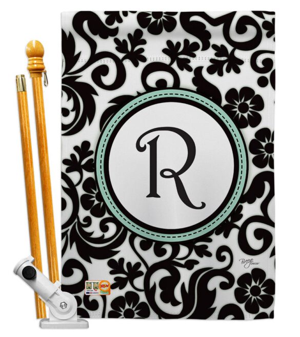 Damask R Initial - Simply Beauty Interests Vertical Impressions Decorative Flags HG130070 Made In USA - Image 5