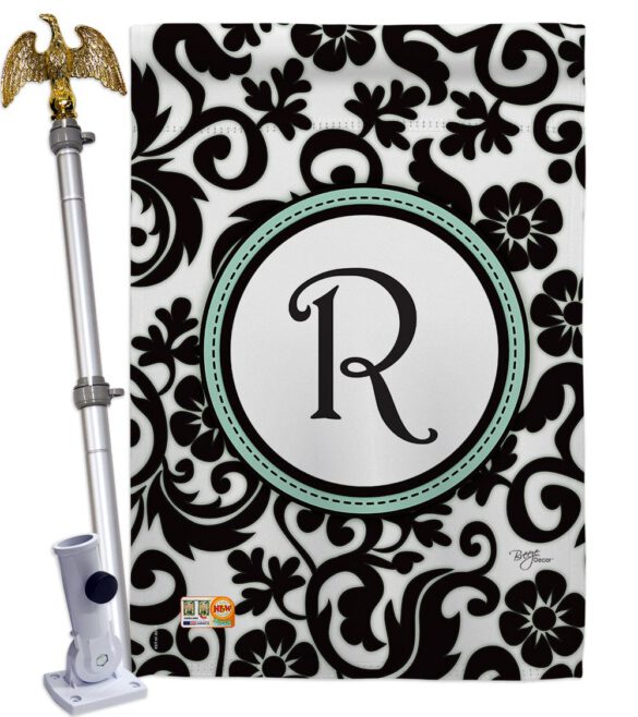 Damask R Initial - Simply Beauty Interests Vertical Impressions Decorative Flags HG130070 Made In USA - Image 13