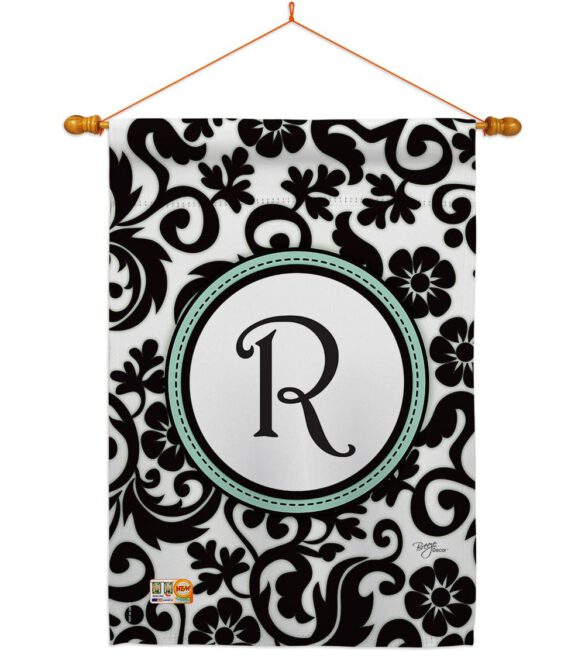 Damask R Initial - Simply Beauty Interests Vertical Impressions Decorative Flags HG130070 Made In USA - Image 14
