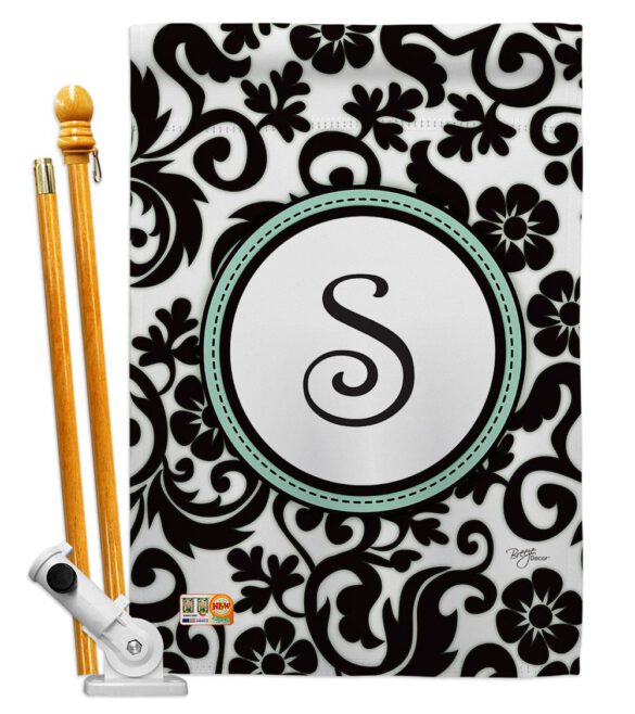 Damask S Initial - Simply Beauty Interests Vertical Impressions Decorative Flags HG130071 Made In USA - Image 5