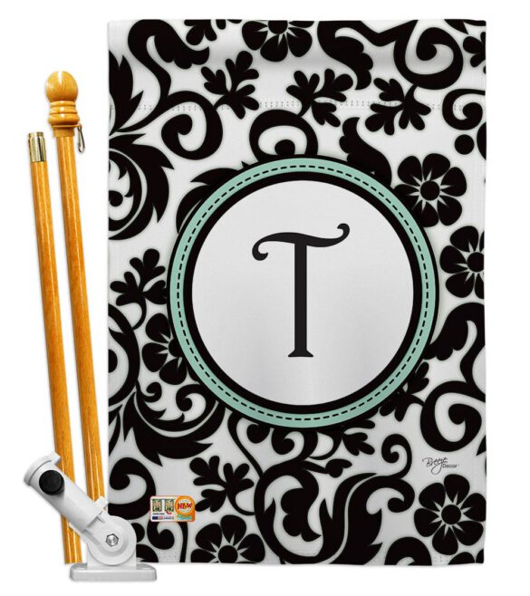 Damask T Initial - Simply Beauty Interests Vertical Impressions Decorative Flags HG130072 Made In USA - Image 5