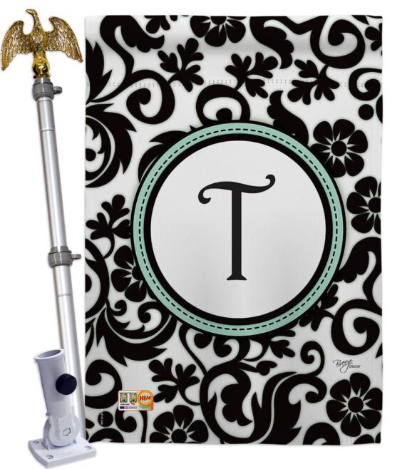 Damask T Initial - Simply Beauty Interests Vertical Impressions Decorative Flags HG130072 Made In USA - Image 13