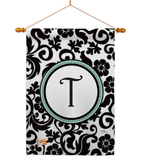 Damask T Initial - Simply Beauty Interests Vertical Impressions Decorative Flags HG130072 Made In USA - Image 14