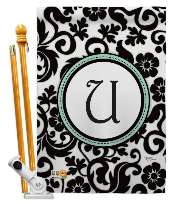 Damask U Initial - Simply Beauty Interests Vertical Impressions Decorative Flags HG130073 Made In USA - Image 5