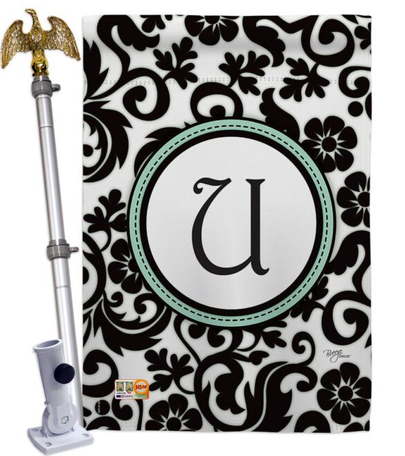 Damask U Initial - Simply Beauty Interests Vertical Impressions Decorative Flags HG130073 Made In USA - Image 13