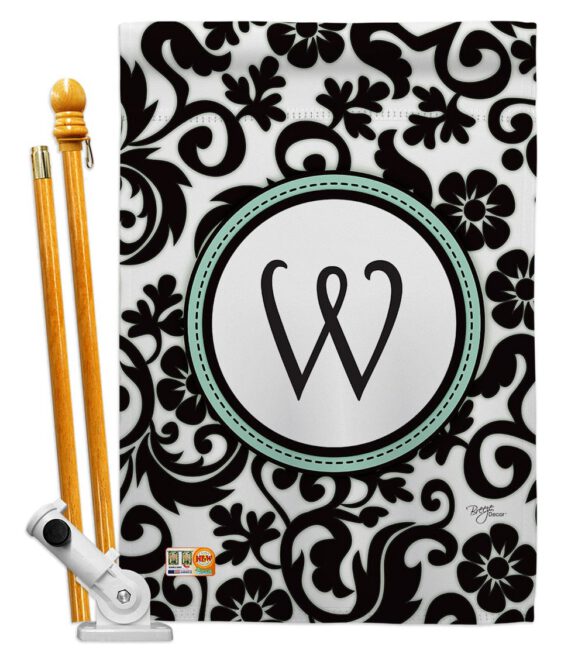 Damask W Initial - Simply Beauty Interests Vertical Impressions Decorative Flags HG130075 Made In USA - Image 5