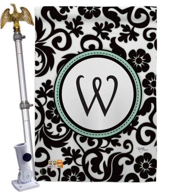 Damask W Initial - Simply Beauty Interests Vertical Impressions Decorative Flags HG130075 Made In USA - Image 13