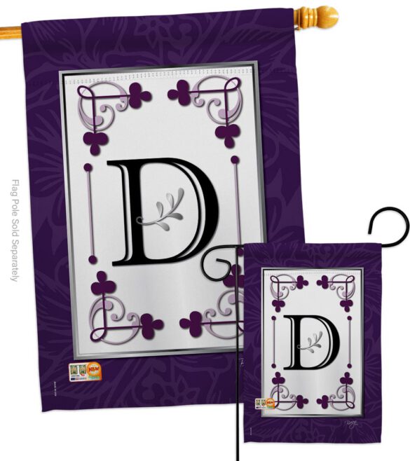 Classic D Initial - Simply Beauty Interests Vertical Impressions Decorative Flags HG130004 Made In USA - Image 3