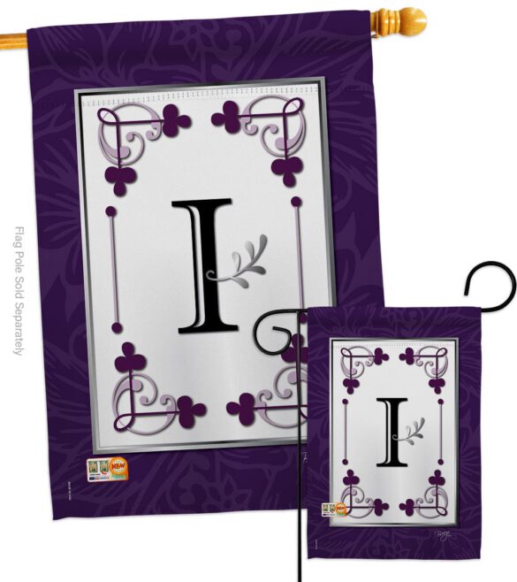 Classic I Initial - Simply Beauty Interests Vertical Impressions Decorative Flags HG130009 Made In USA - Image 3