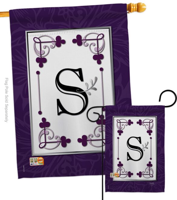 Classic S Initial - Simply Beauty Interests Vertical Impressions Decorative Flags HG130019 Made In USA - Image 3