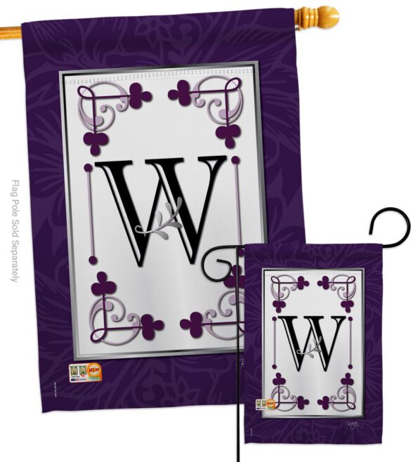 Classic W Initial - Simply Beauty Interests Vertical Impressions Decorative Flags HG130023 Made In USA - Image 3