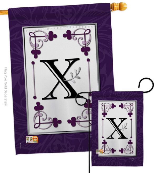 Classic X Initial - Simply Beauty Interests Vertical Impressions Decorative Flags HG130024 Made In USA - Image 3