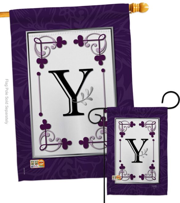 Classic Y Initial - Simply Beauty Interests Vertical Impressions Decorative Flags HG130025 Made In USA - Image 3