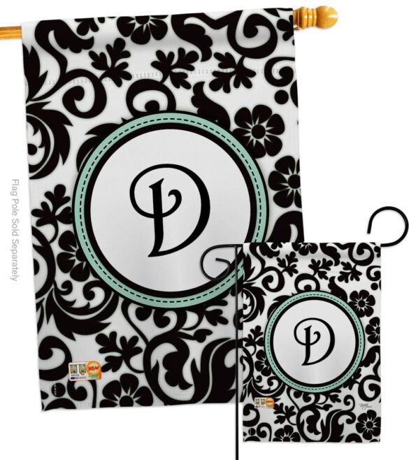 Damask D Initial - Simply Beauty Interests Vertical Impressions Decorative Flags HG130056 Made In USA - Image 3