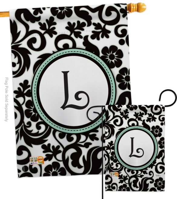 Damask L Initial - Simply Beauty Interests Vertical Impressions Decorative Flags HG130064 Made In USA - Image 3