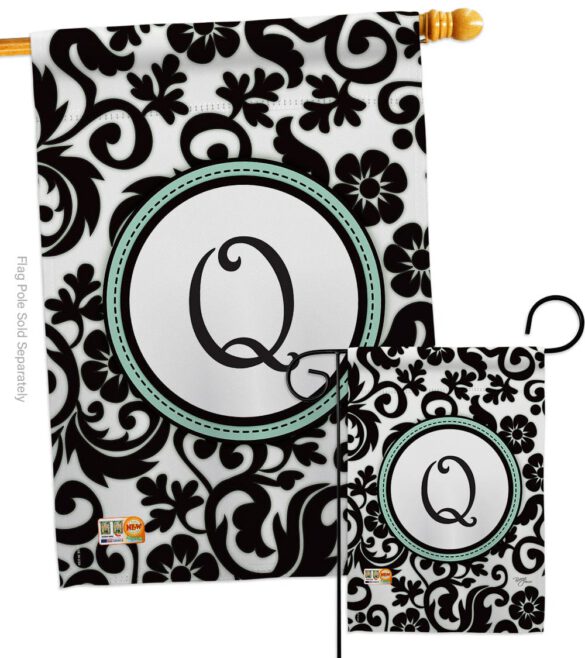 Damask Q Initial - Simply Beauty Interests Vertical Impressions Decorative Flags HG130069 Made In USA - Image 3