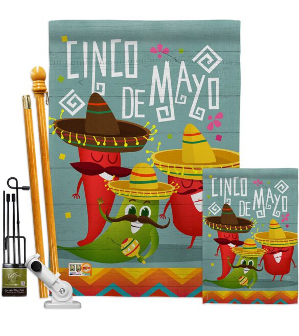 Chili Pepper Cinco de Mayo - Southwest Country & Primitive Vertical Impressions Decorative Flags HG115125 Made In USA - Image 6