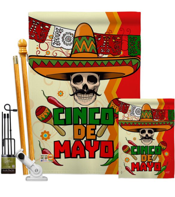 Calavera Cinco de Mayo - Southwest Country & Primitive Vertical Impressions Decorative Flags HG137045 Made In USA - Image 6